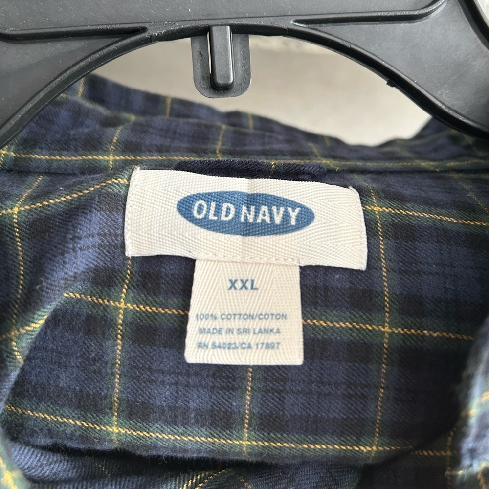 Old Navy Men's Blue Plaid Lightweight Flannel Shirt Size XXL - Picture 5 of 6